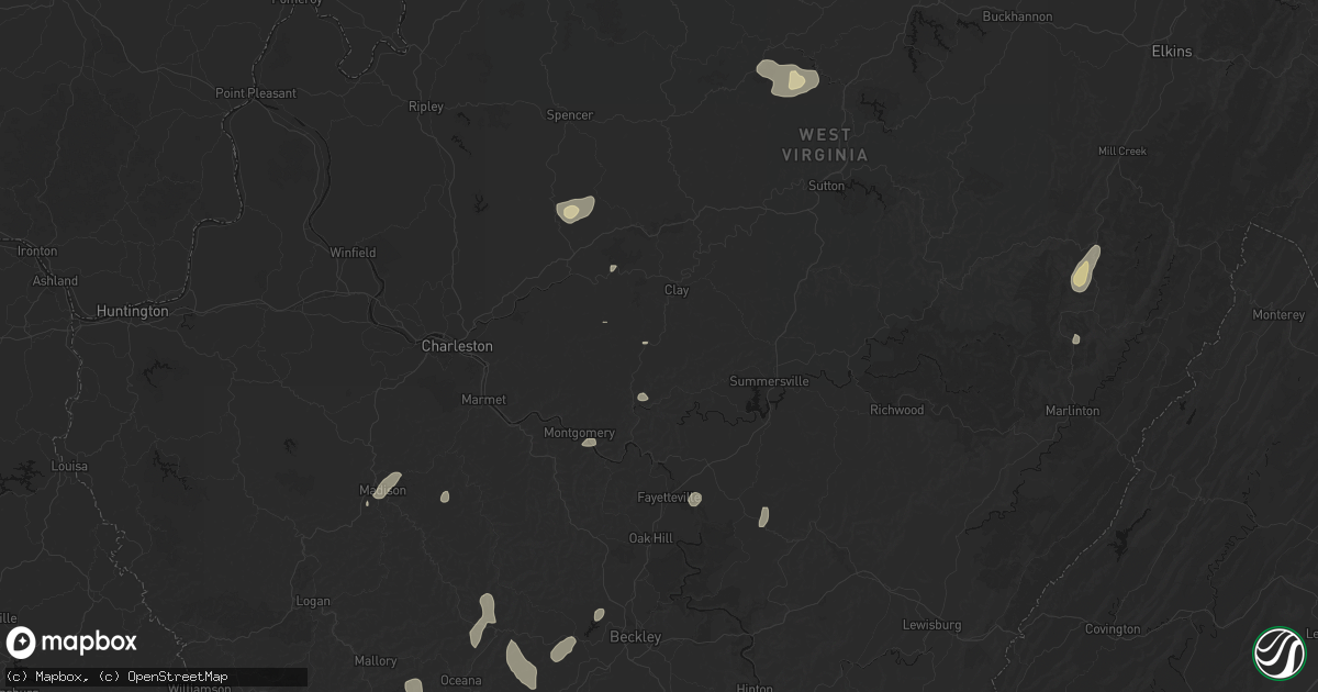 Hail map in Indore, WV on July 4, 2026