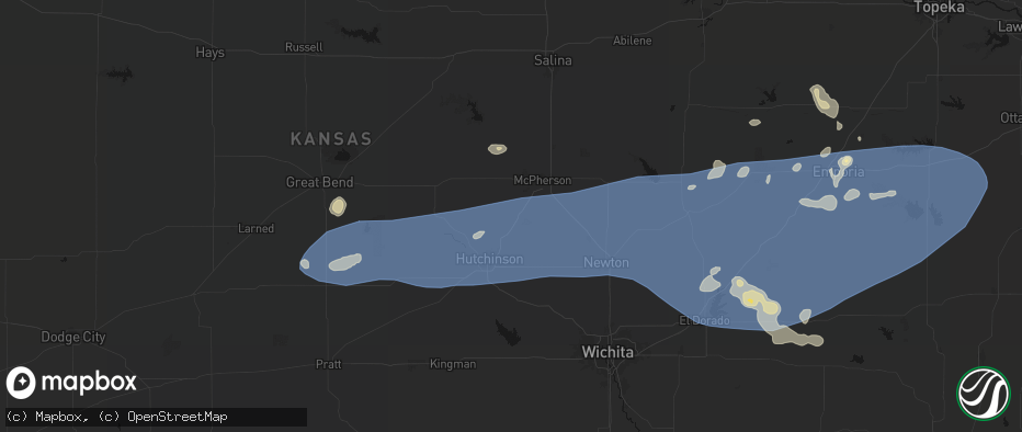 Hail map in Inman, KS on July 4, 2026