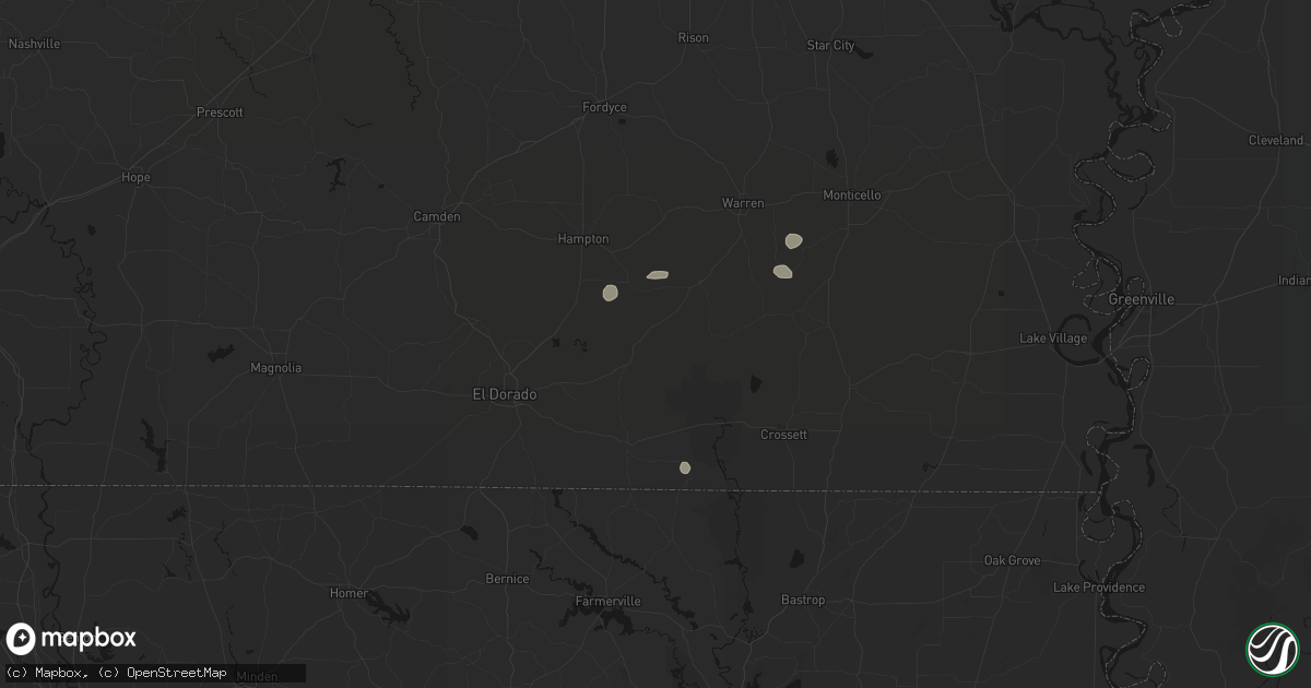 Hail map in Jersey, AR on July 4, 2026