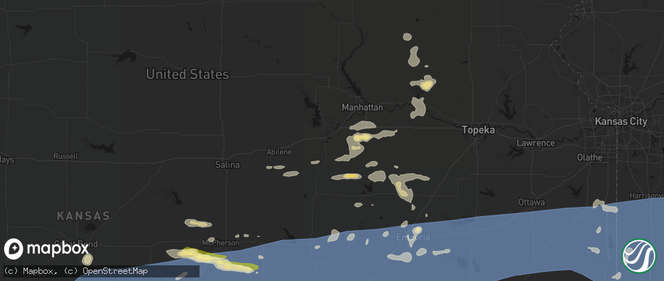 Hail map in Junction City, KS on July 4, 2026