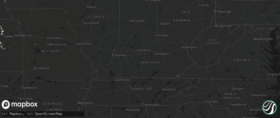 Hail map in Kentucky on July 4, 2026