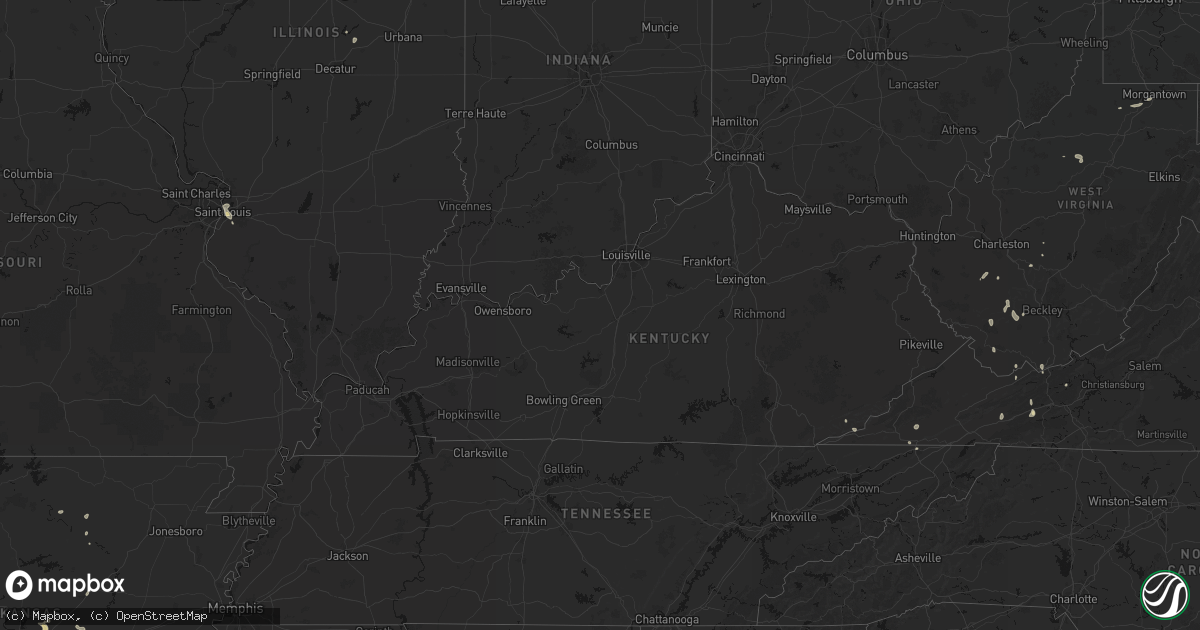 Hail map in Kentucky on July 4, 2026