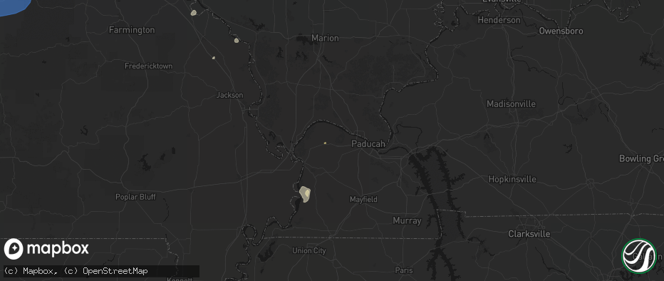 Hail map in Kevil, KY on July 4, 2026