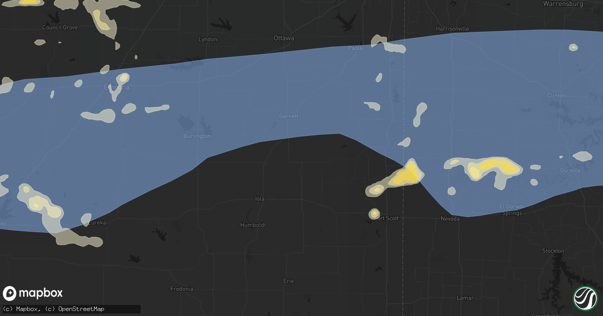 Hail map in Kincaid, KS on July 4, 2026
