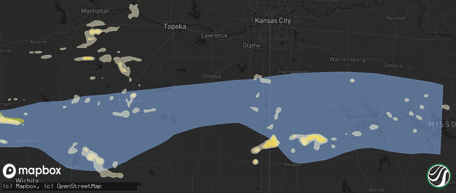 Hail map in Lane, KS on July 4, 2026
