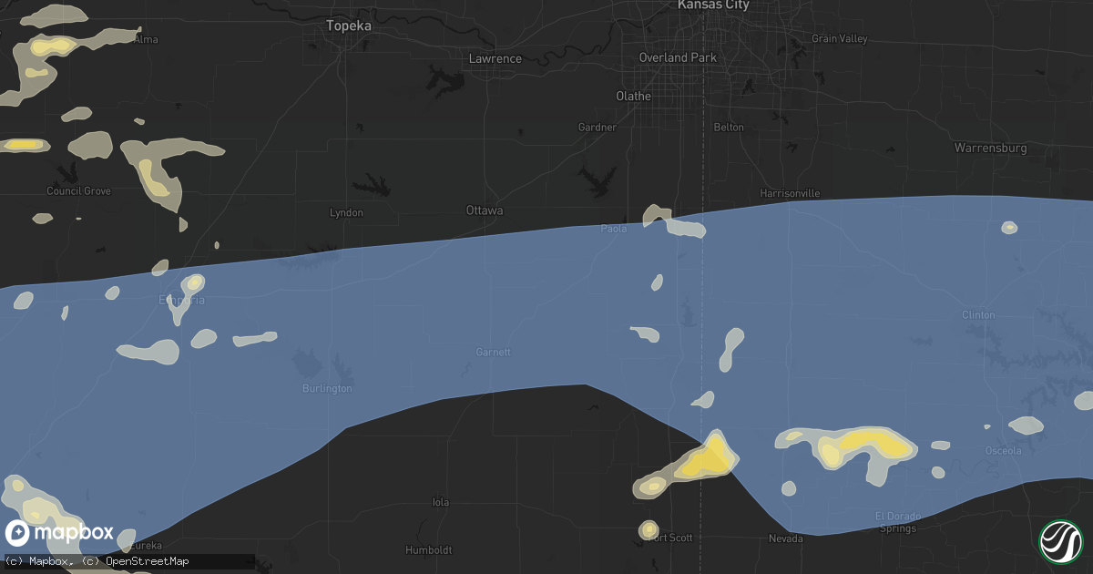 Hail map in Lane, KS on July 4, 2026