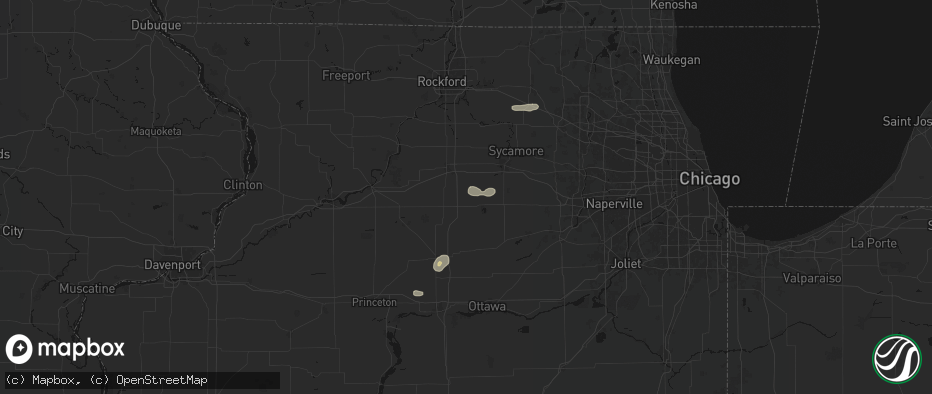 Hail map in Lee, IL on July 4, 2026
