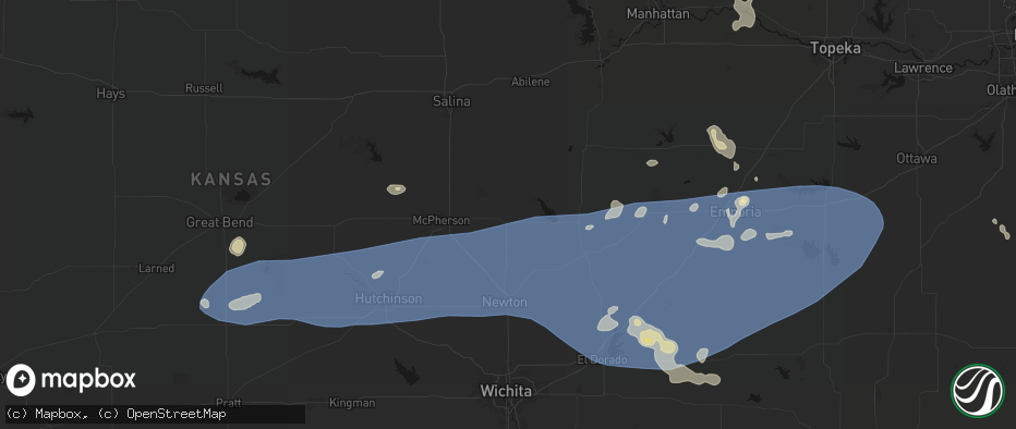 Hail map in Lehigh, KS on July 4, 2026