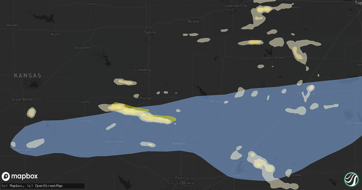 Hail map in Lehigh, KS on July 4, 2026