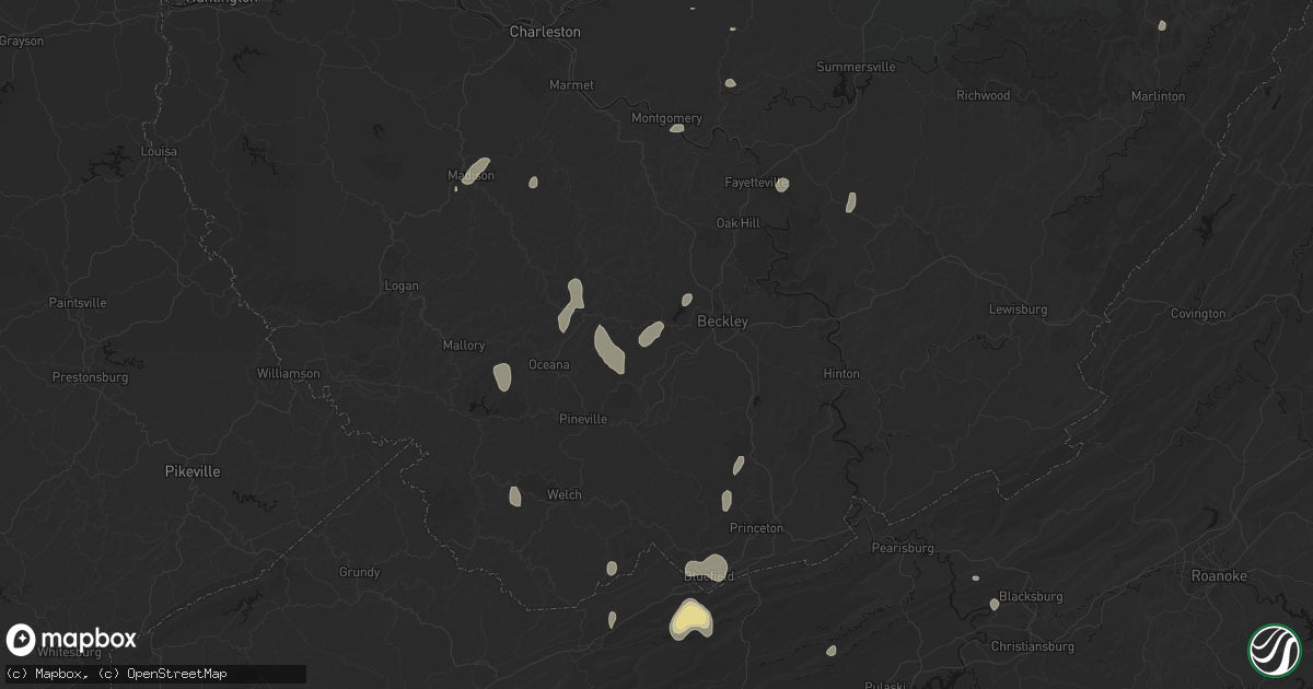 Hail map in Lester, WV on July 4, 2026