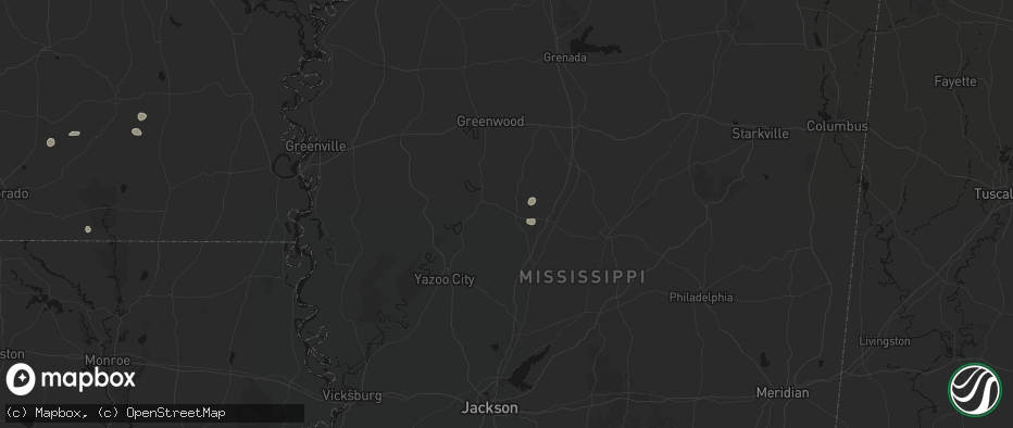Hail map in Lexington, MS on July 4, 2026