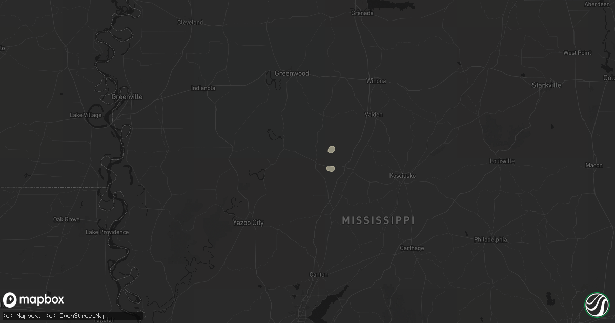 Hail map in Lexington, MS on July 4, 2026