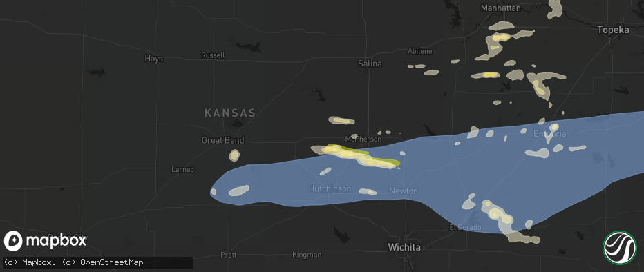 Hail map in Little River, KS on July 4, 2026