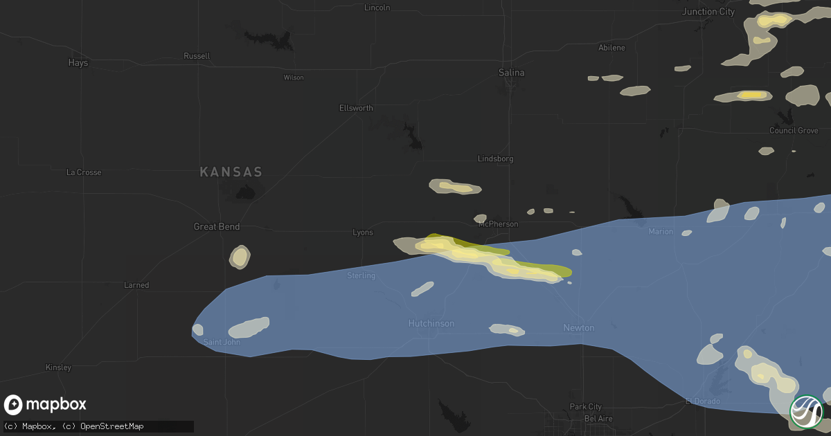 Hail map in Little River, KS on July 4, 2026