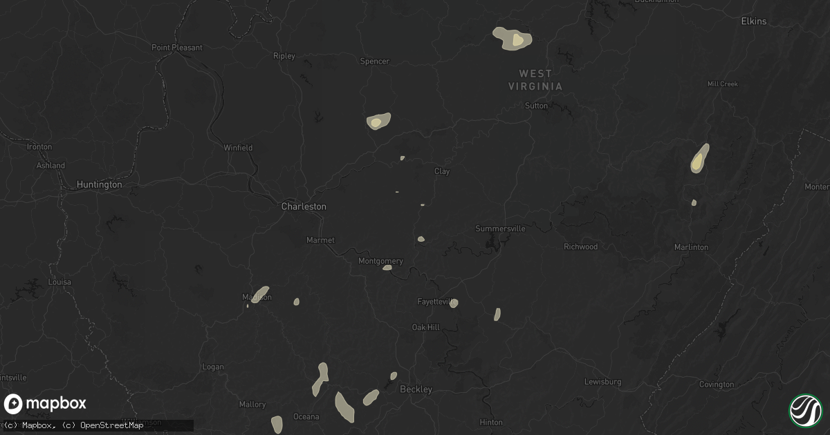Hail map in Lizemores, WV on July 4, 2026