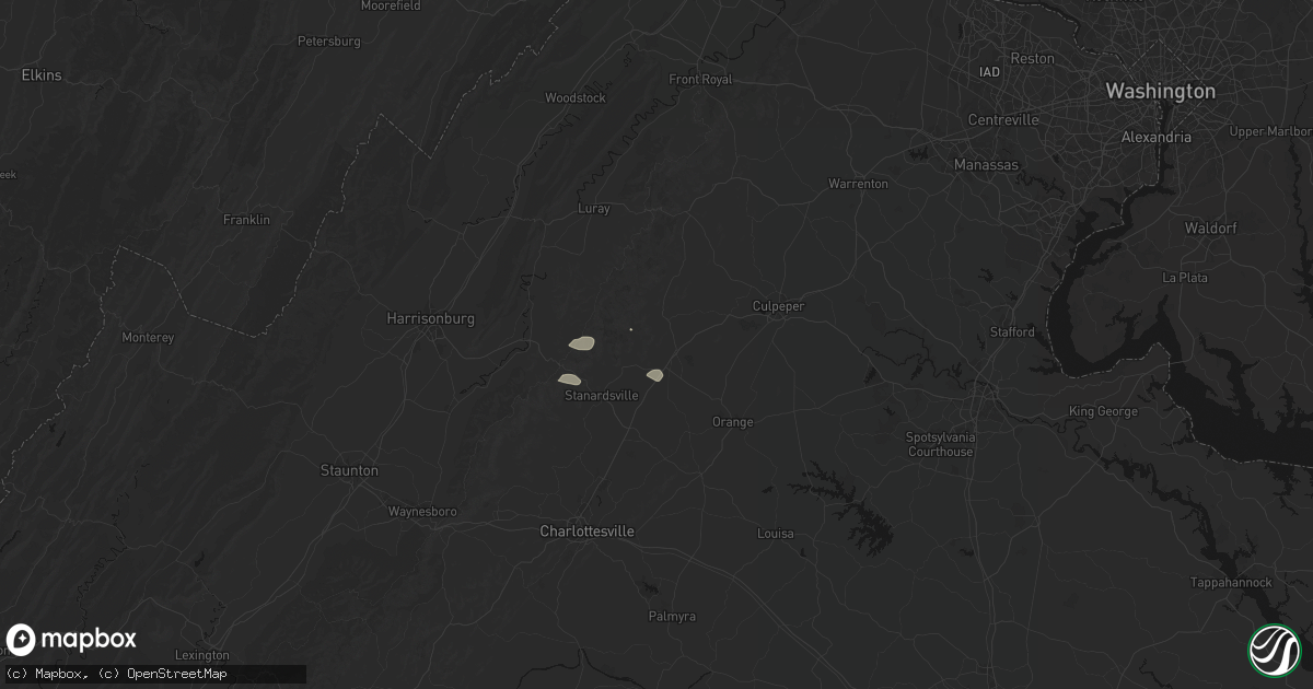 Hail map in Madison, VA on July 4, 2026