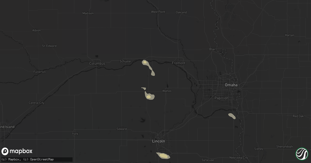 Hail map in Malmo, NE on July 4, 2026