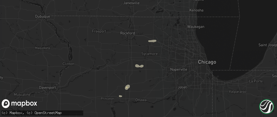 Hail map in Malta, IL on July 4, 2026