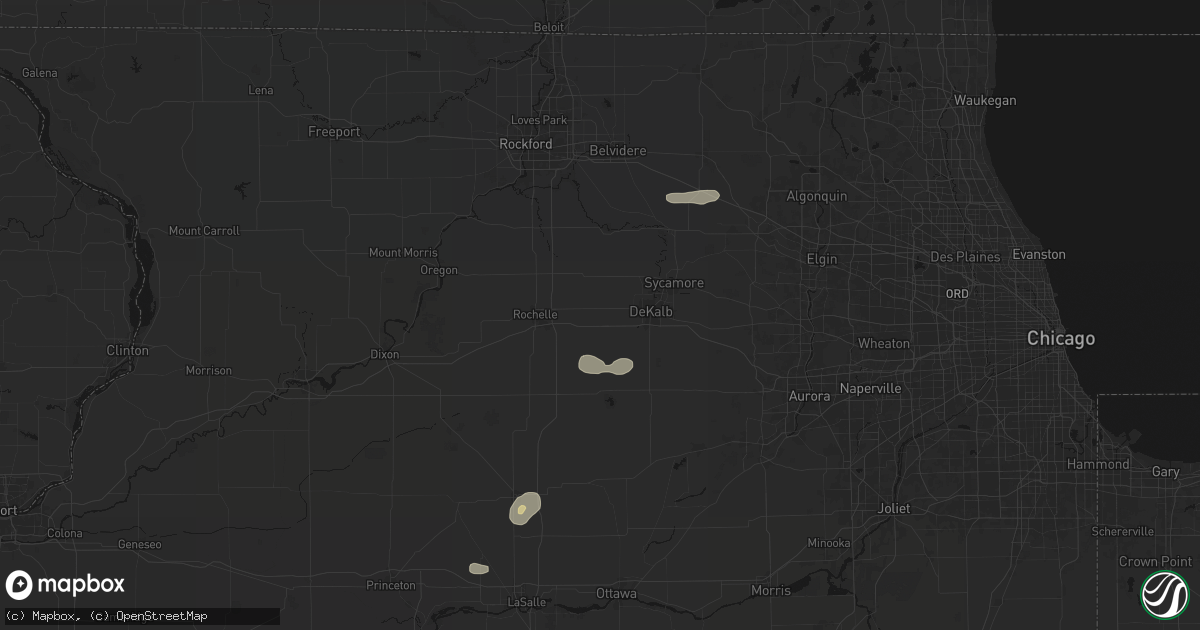 Hail map in Malta, IL on July 4, 2026