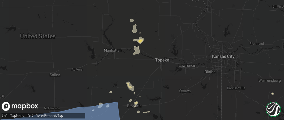 Hail map in Maple Hill, KS on July 4, 2026