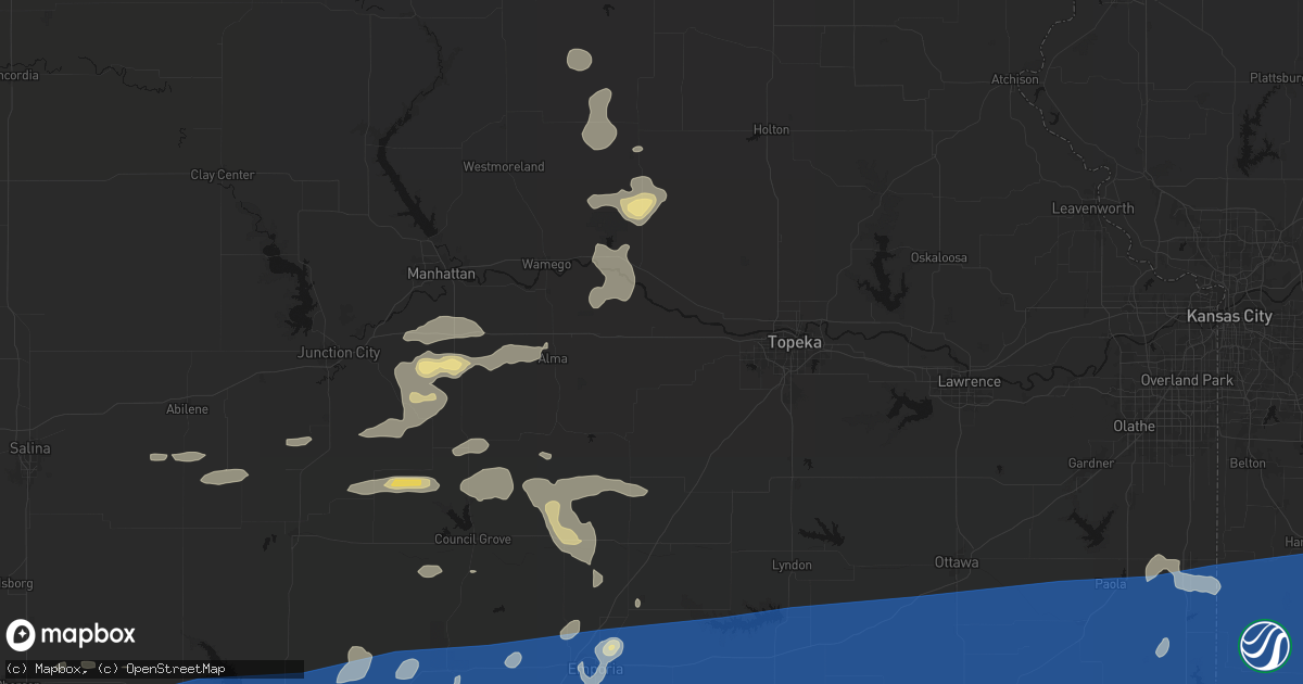 Hail map in Maple Hill, KS on July 4, 2026