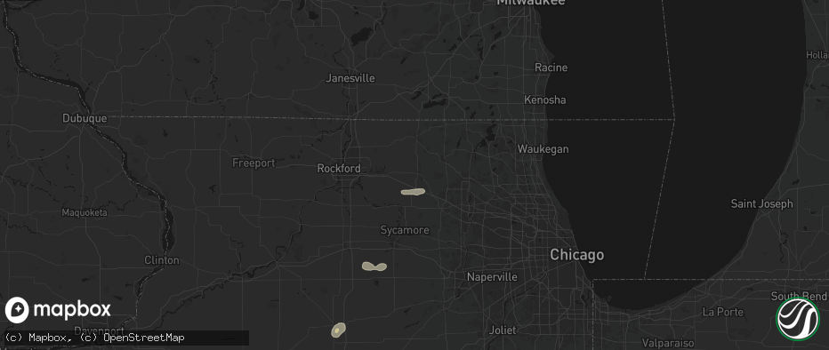 Hail map in Marengo, IL on July 4, 2026