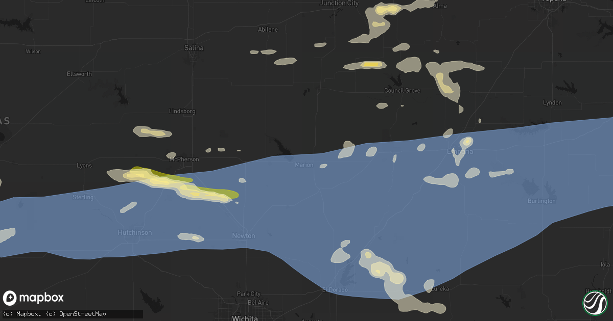 Hail map in Marion, KS on July 4, 2026