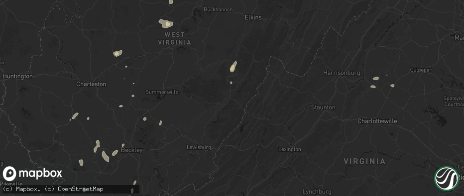 Hail map in Marlinton, WV on July 4, 2026