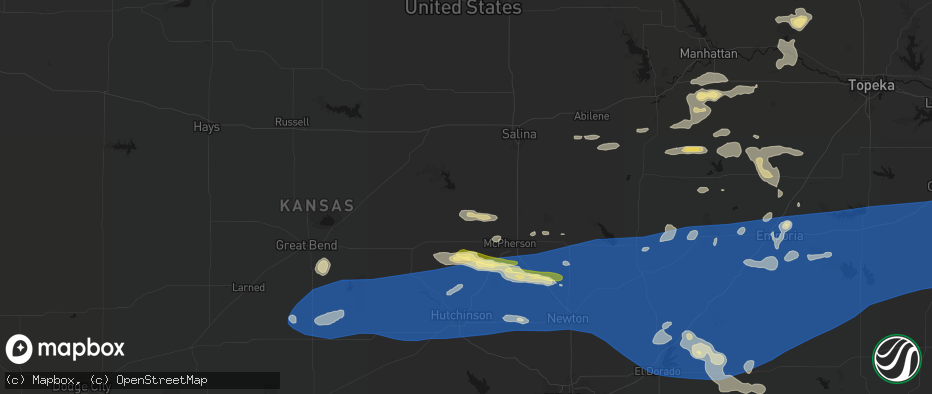 Hail map in Marquette, KS on July 4, 2026