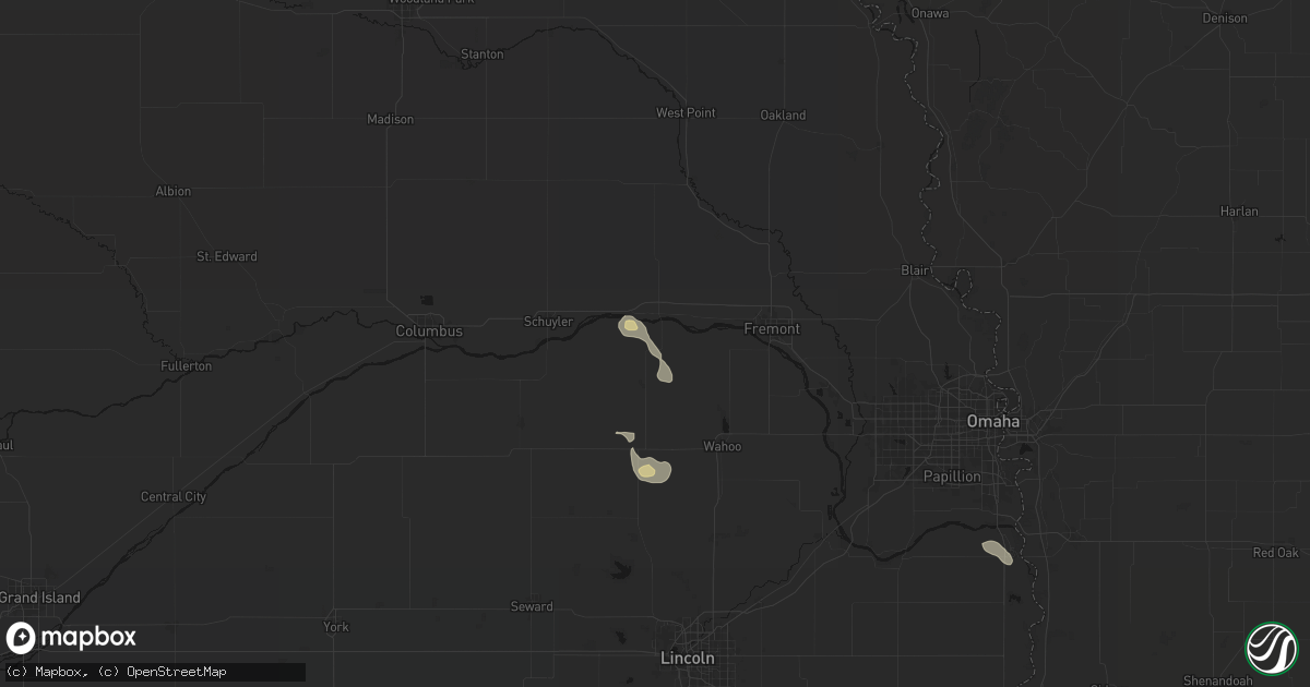 Hail map in Morse Bluff, NE on July 4, 2026