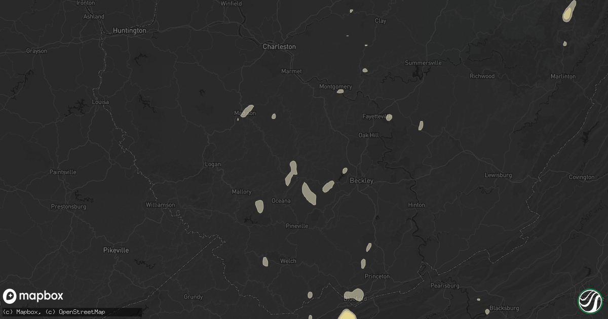 Hail map in Naoma, WV on July 4, 2026
