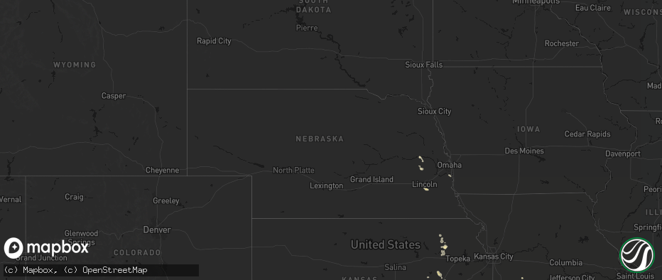 Hail map in Nebraska on July 4, 2026