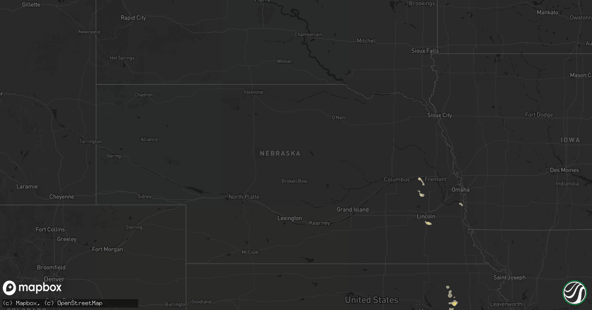 Hail map in Nebraska on July 4, 2026