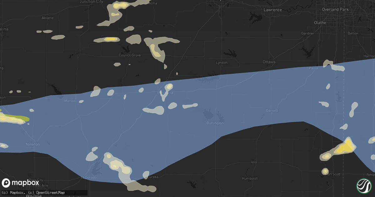 Hail map in Neosho Rapids, KS on July 4, 2026