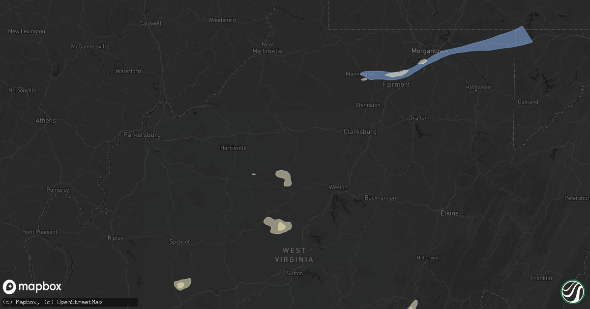 Hail map in New Milton, WV on July 4, 2026