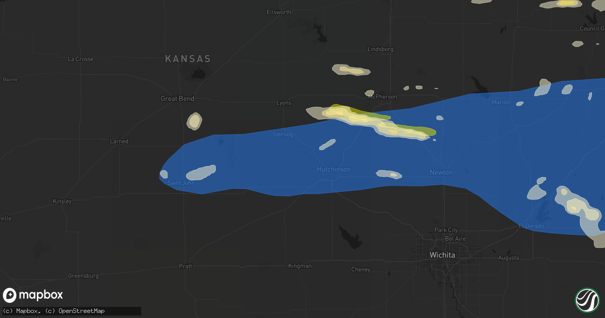 Hail map in Nickerson, KS on July 4, 2026