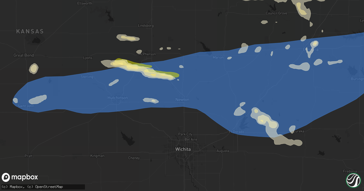 Hail map in North Newton, KS on July 4, 2026
