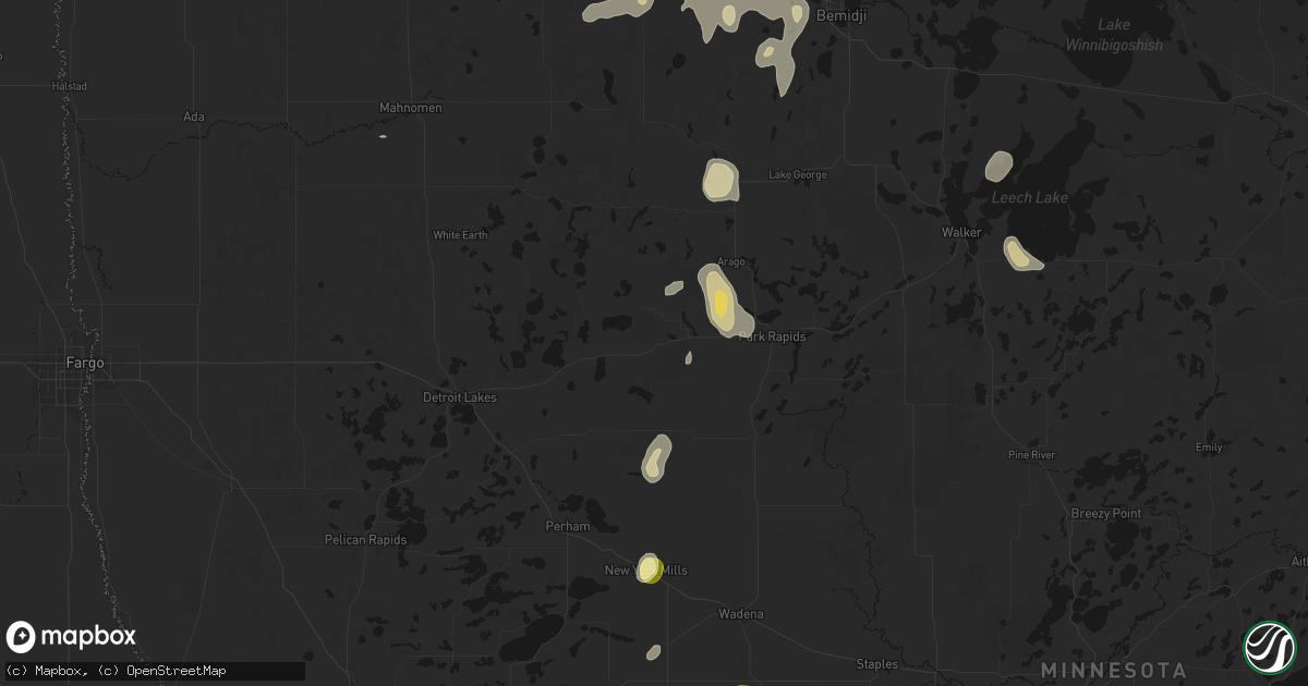 Hail map in Osage, MN on July 4, 2026