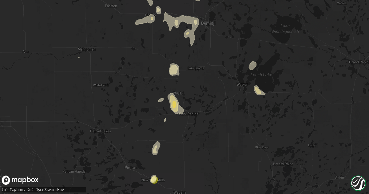 Hail map in Park Rapids, MN on July 4, 2026