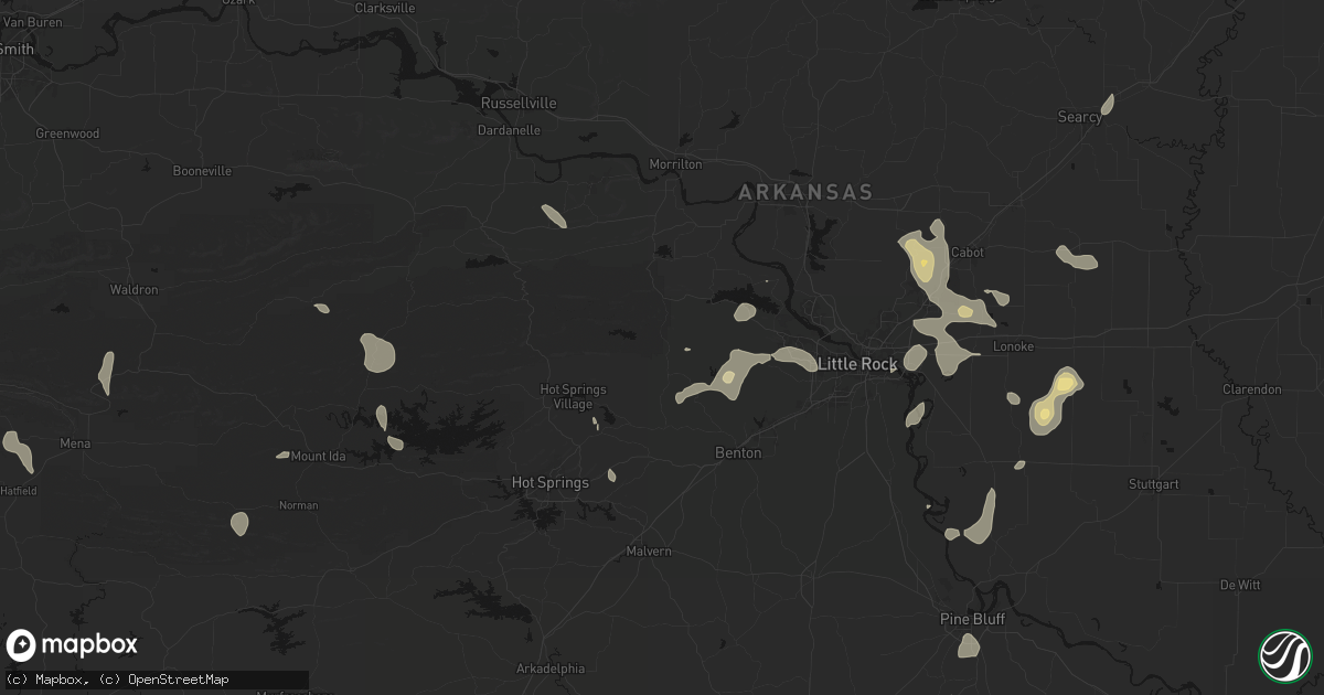 Hail map in Paron, AR on July 4, 2026
