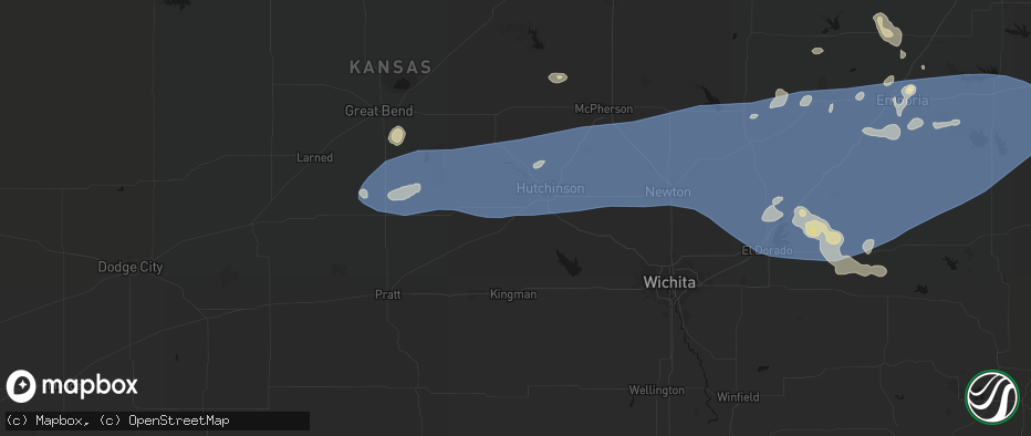 Hail map in Partridge, KS on July 4, 2026