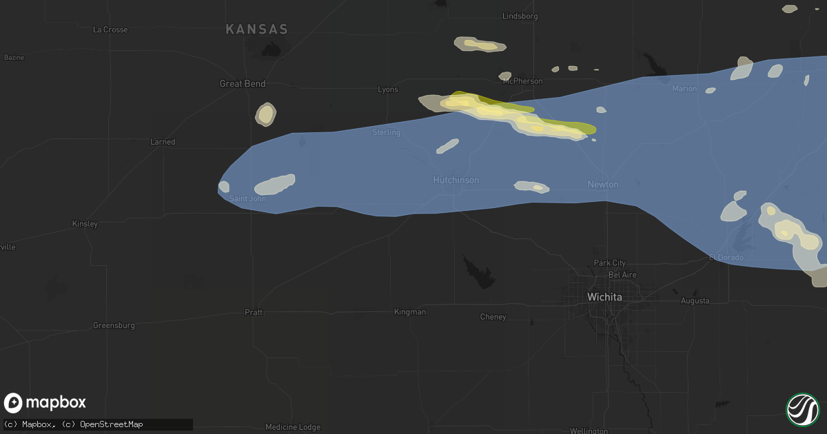 Hail map in Partridge, KS on July 4, 2026