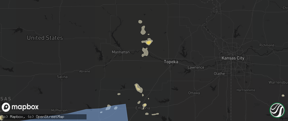 Hail map in Paxico, KS on July 4, 2026