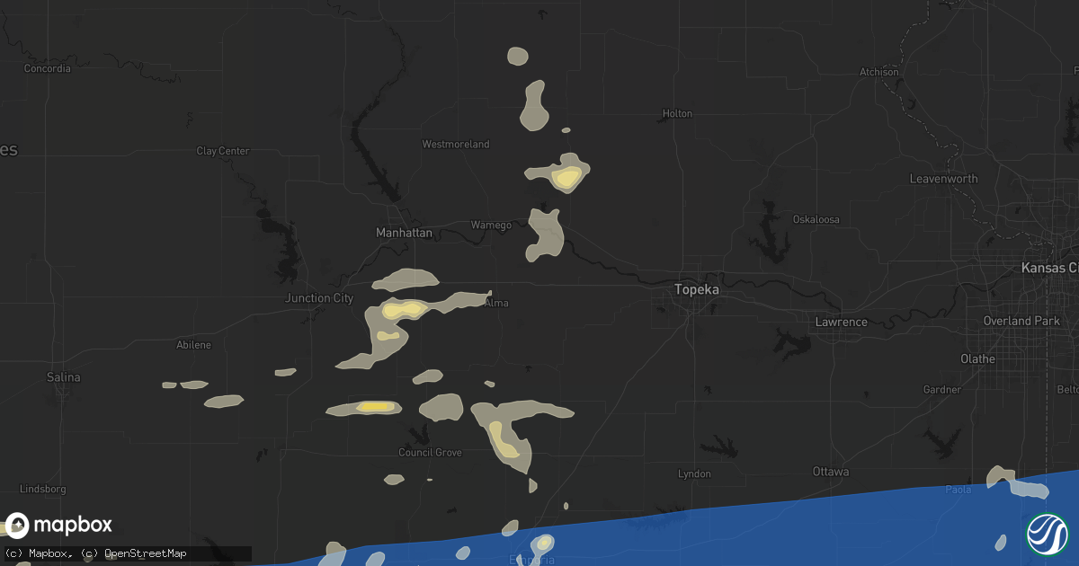 Hail map in Paxico, KS on July 4, 2026