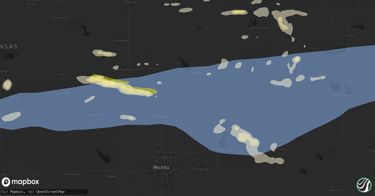 Hail map in Peabody, KS on July 4, 2026