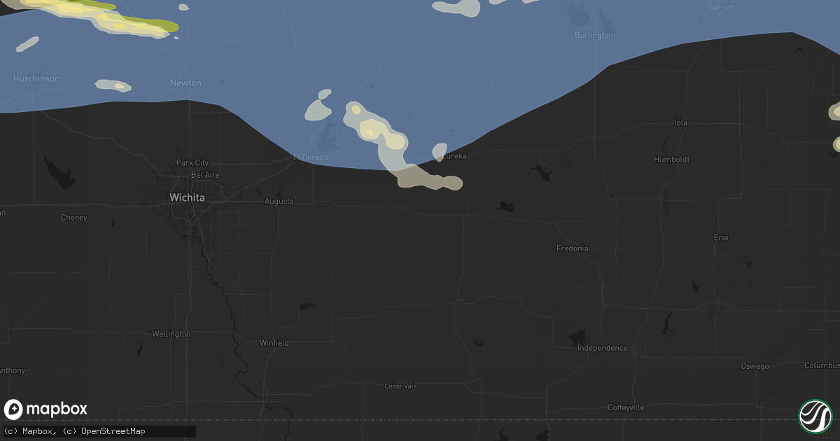 Hail map in Piedmont, KS on July 4, 2026