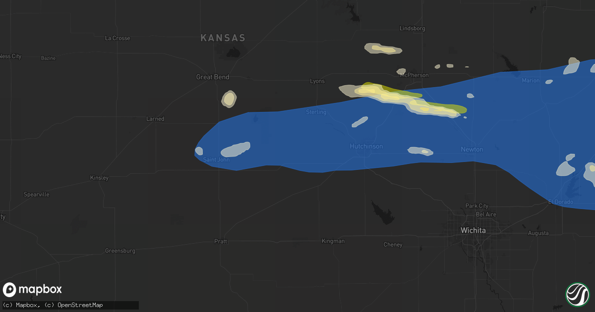 Hail map in Plevna, KS on July 4, 2026