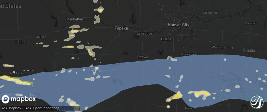 Hail map in Pomona, KS on July 4, 2026