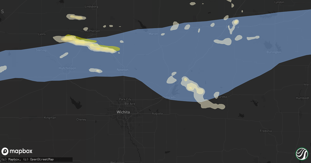 Hail map in Potwin, KS on July 4, 2026