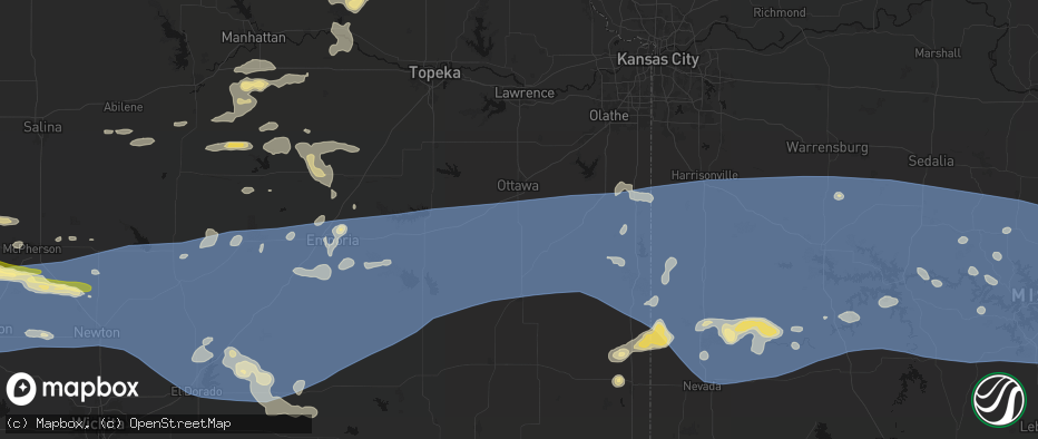 Hail map in Princeton, KS on July 4, 2026